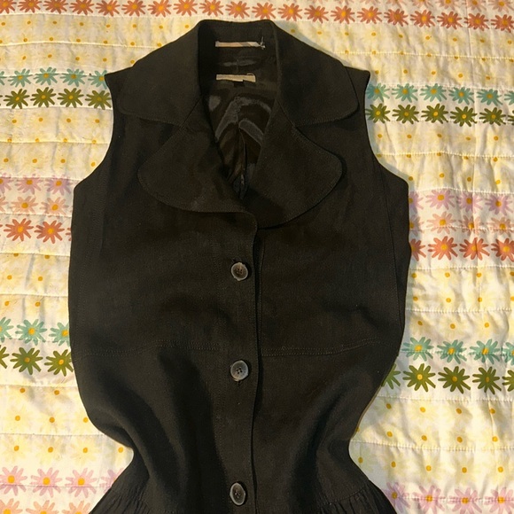 Vintage form fitting flattering vintage black button down dress size 2 - Picture 2 of 12